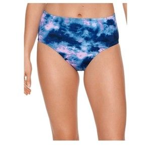 Women's Moddy Skies High Rise Full Coverage Bikini Swimsuit Bottom Large